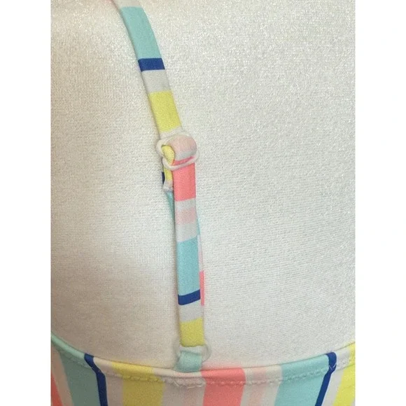 Lucky Brand Girls Striped Bikini Set Blue Tint Multi UPF 50+ Size XL 16 NWT - Picture 7 of 11